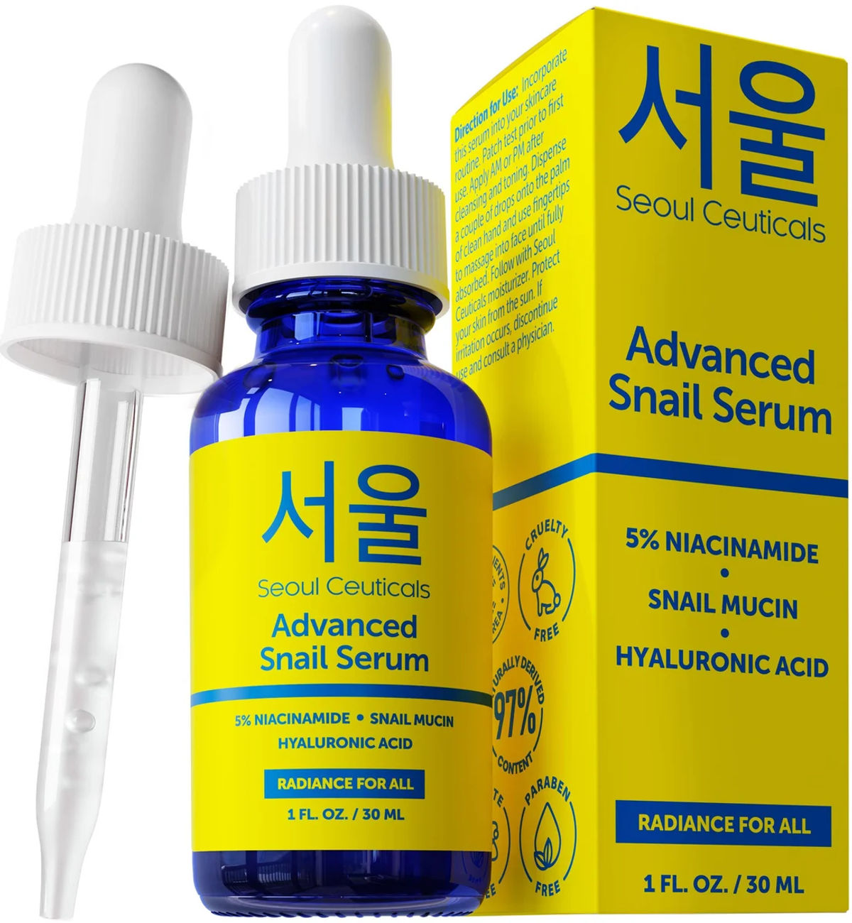 Korean Skin Care Niacinamide Advanced Snail Serum