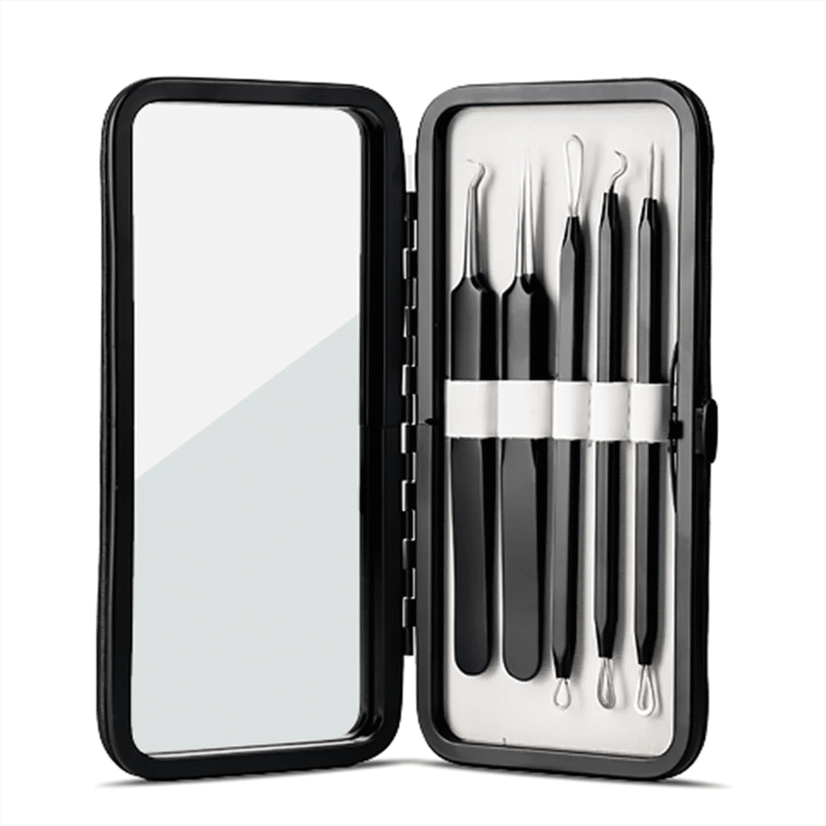 Acne & Blackhead Removal Skin Tool 5-Piece Set With Mirror