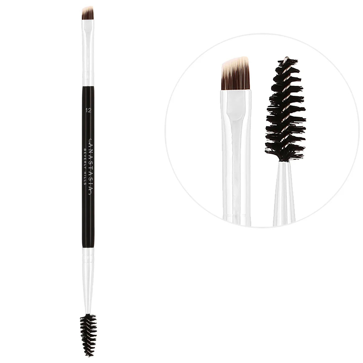 Dual-Ended Firm Angled Eyebrow Brush #12