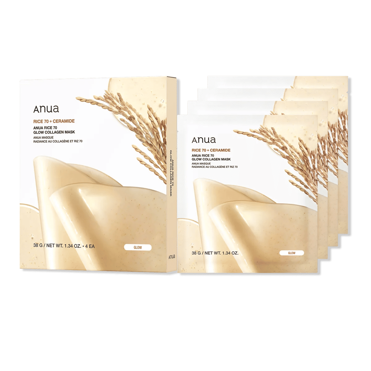 Rice 70 Glow Collagen Mask - 4 ct