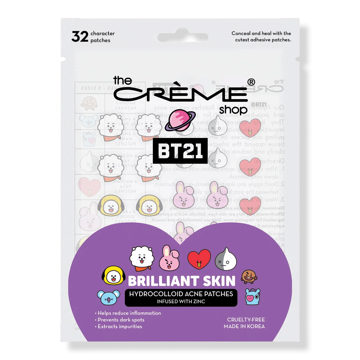 BT21 Brilliant Skin Hydrocolloid Acne Patches