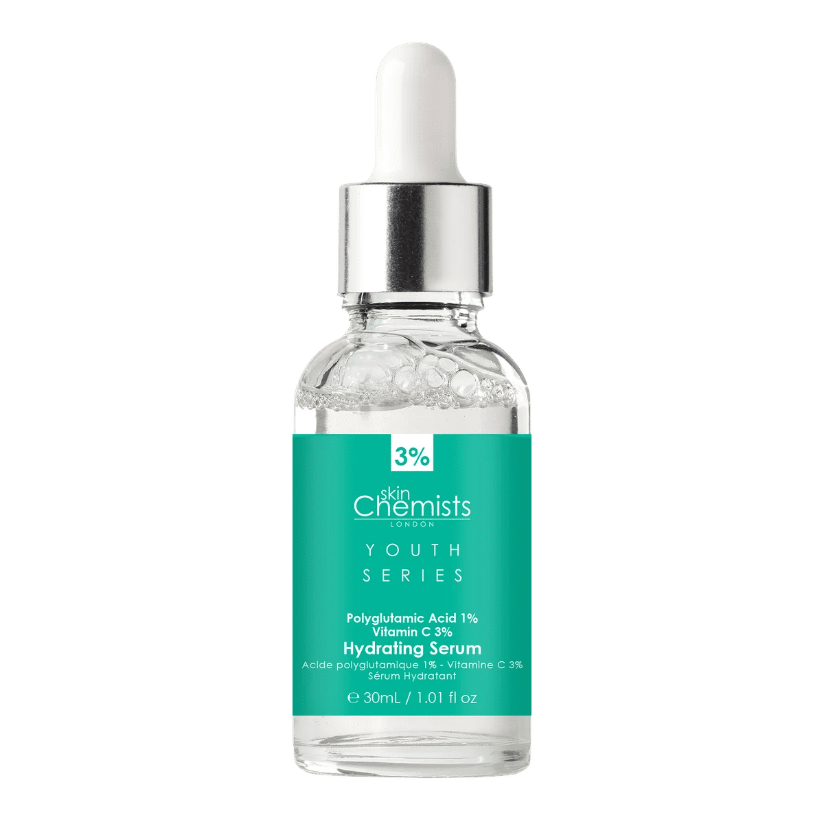 Anti-Aging Hydrating Serum Polyglutamic Acid 1%, Vitamin C 3% - 2 ct