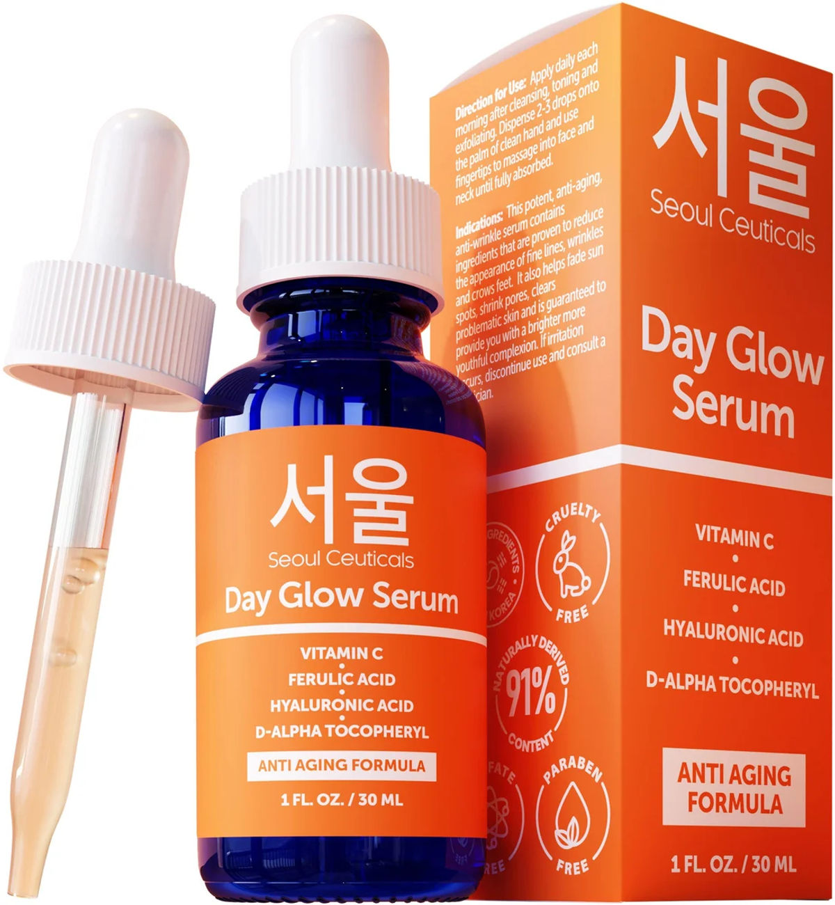 Korean Skin Care Vitamin C Serum Day Glow Serum - 1 oz