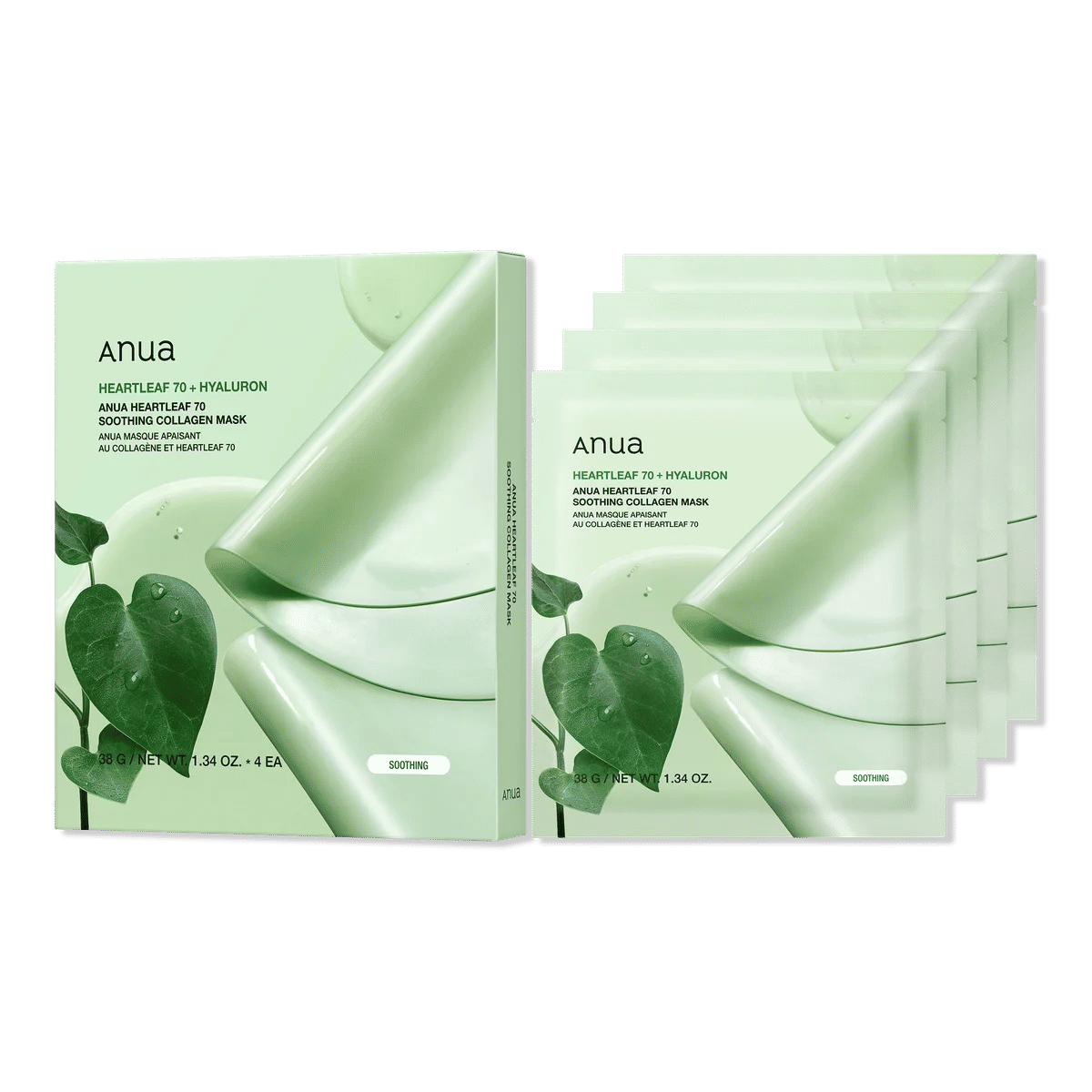 Heartleaf 70 Soothing Collagen Mask - 4 ct