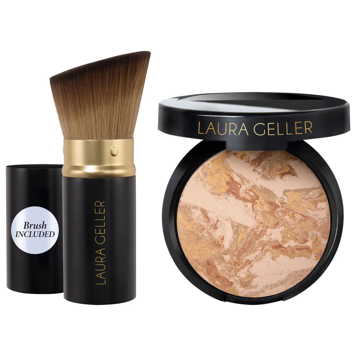 Balance and Brighten Color Correcting Baked Powder Foundation + Kabuki Brush