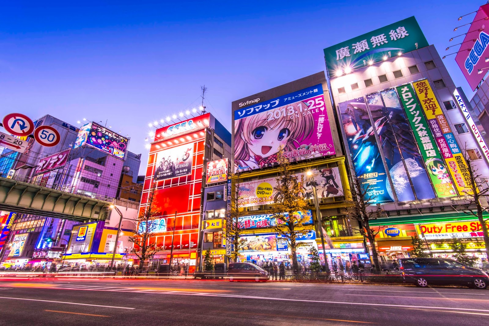 Anime girl on a building