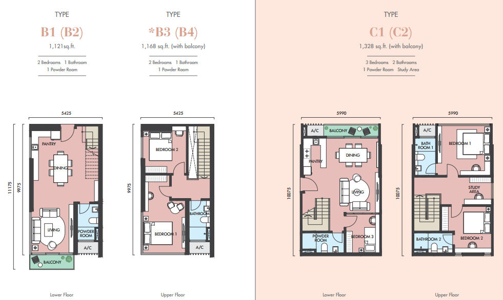 EkoCheras Apartment Tower H & J Floor Plans