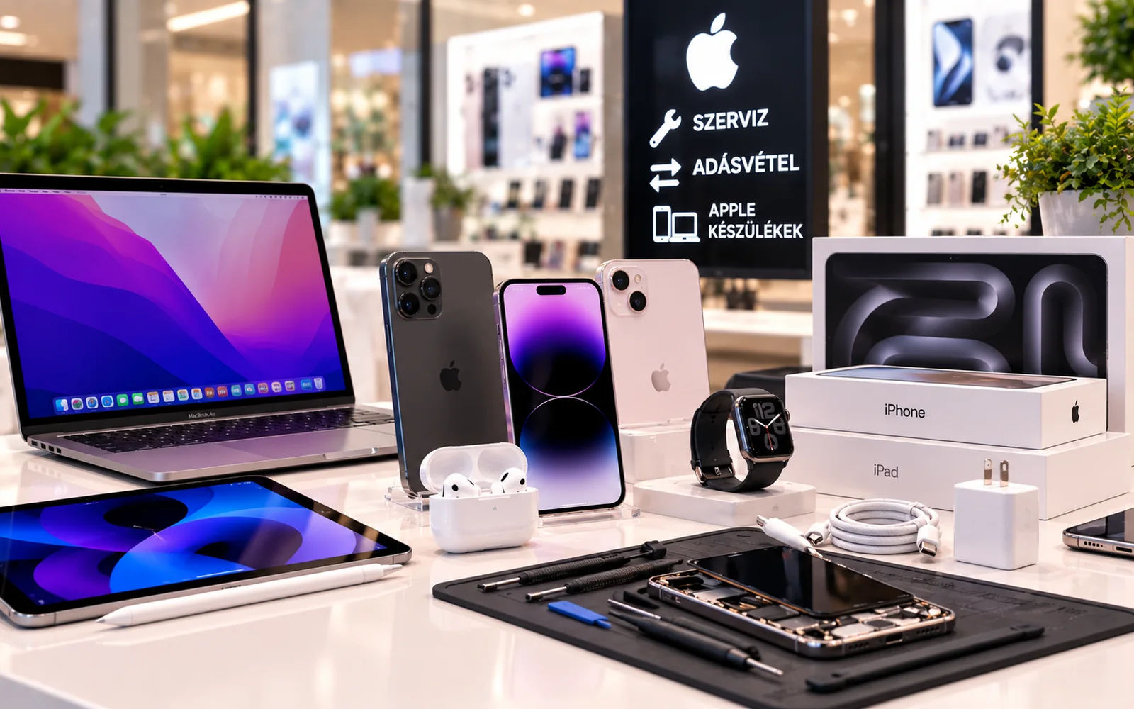 Apple készülékek szervize és adásvétele a Malom Központban