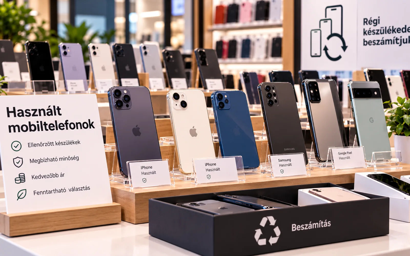 Használt mobiltelefonok értékesítése a Malom Központban