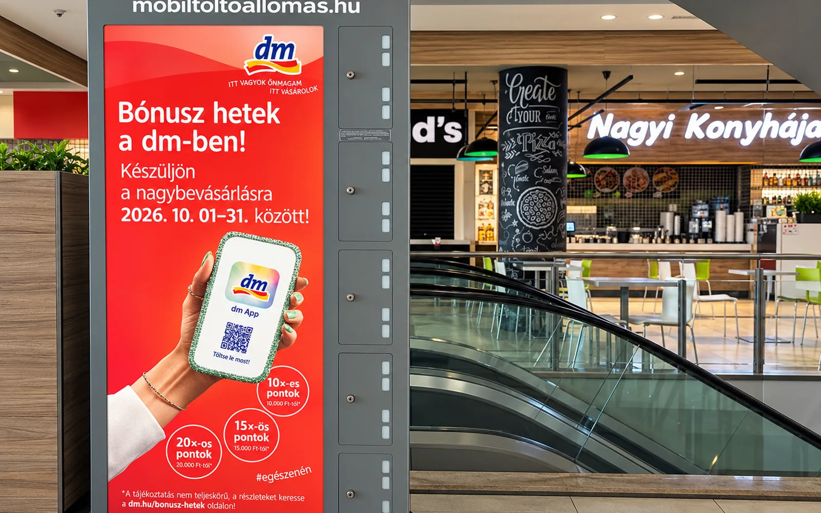 Telefontöltési lehetőség a Malom Központban
