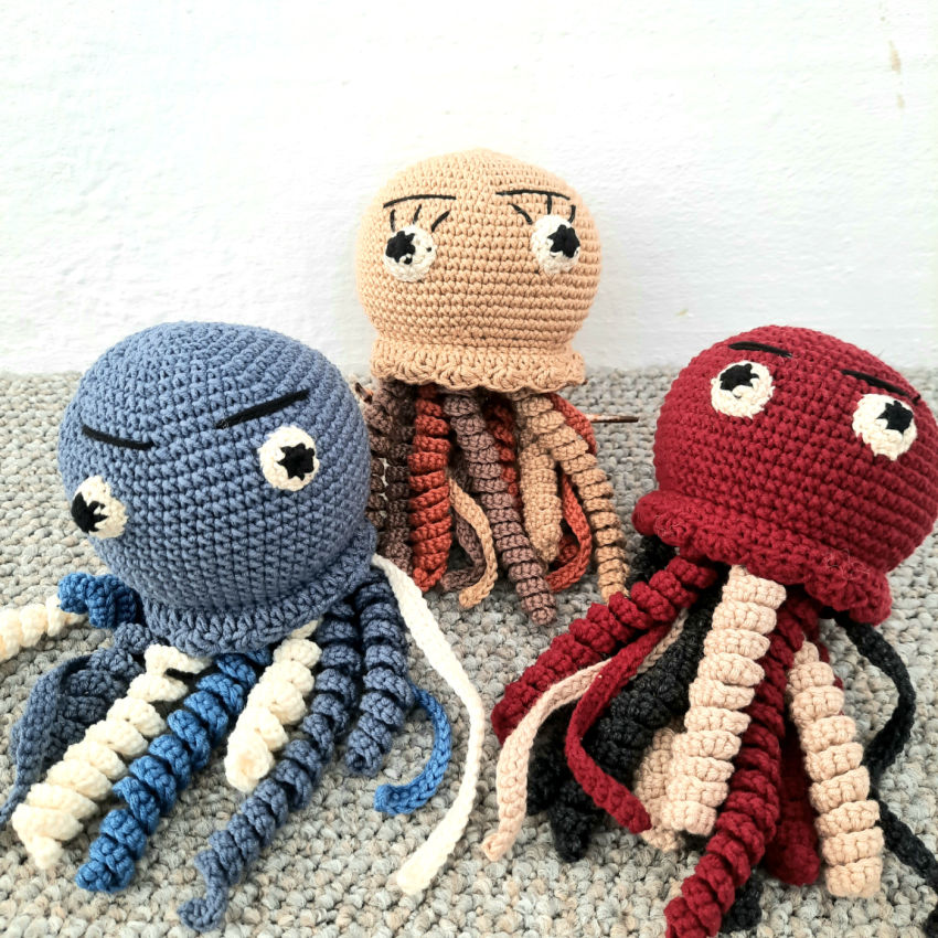 Minkšti žaislai vaikams - linksmos medūzos 💙 20×10cm. žaislai | minkšti | minkšti žaislai vaikams - linksmos medūz