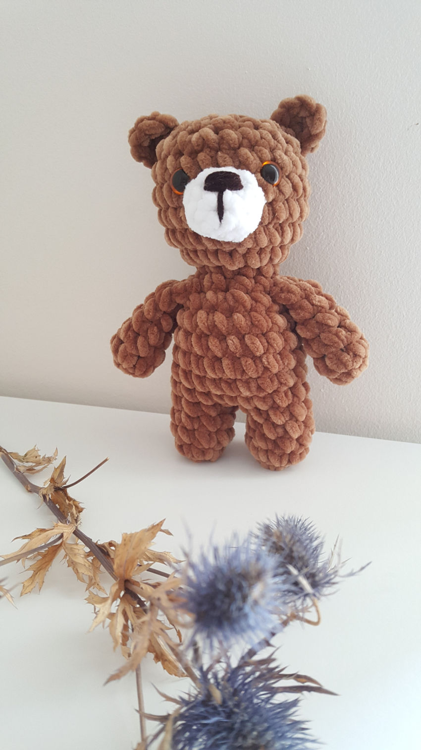 Nertas žaislas meškiukas, 20 cm ilgio. spalva ruda žaislai | minkšti | nertas žaislas meškiukas, 20 cm ilgio. s