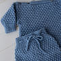 apranga | Komplektukai | jūros spalvos merino vilnos kostiumėlis 