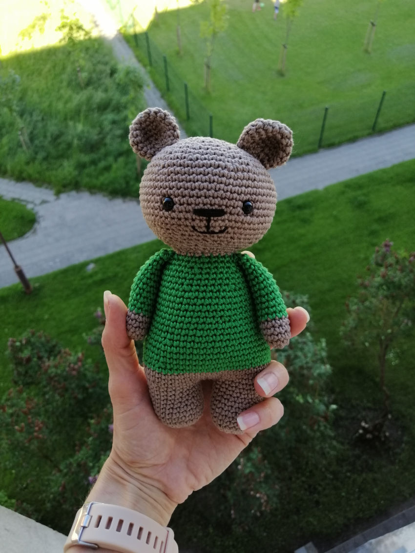 Nertas minkštas meškutis ūgis 20cm paruoštas siuntimui žaislai | minkšti | nertas minkštas meškutis ūgis 20cm paruo