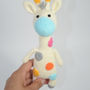 žaislai | minkšti | rankų darbo nerta maža žirafėlė oranžinė