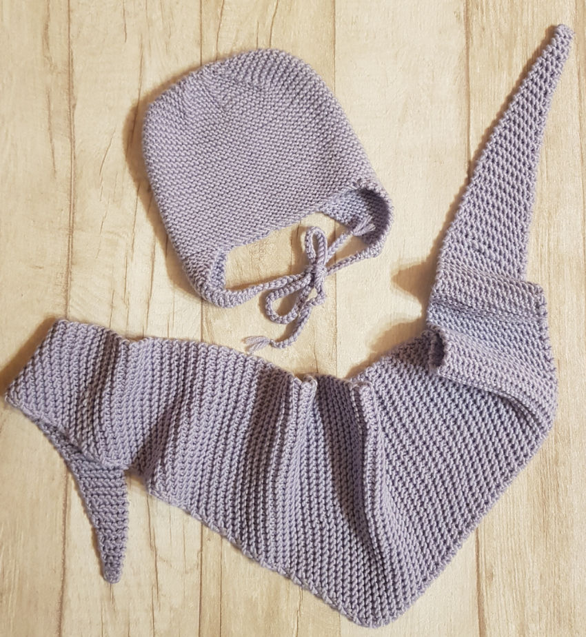 Kepurytės ir šalikėlio komplektas. 100% merino vilna. 0-3 mėn. mažyliui apranga | Kepurės | kepurytės ir šalikėlio komplektas. 100%