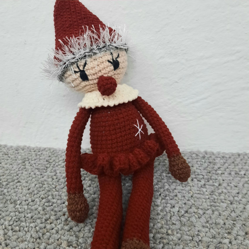 Žaislas- gražuolė elfė pasiruošusi kalėdoms, 34cm. spalva tamsi raudona žaislai | minkšti | žaislas- gražuolė elfė pasiruošusi kalė