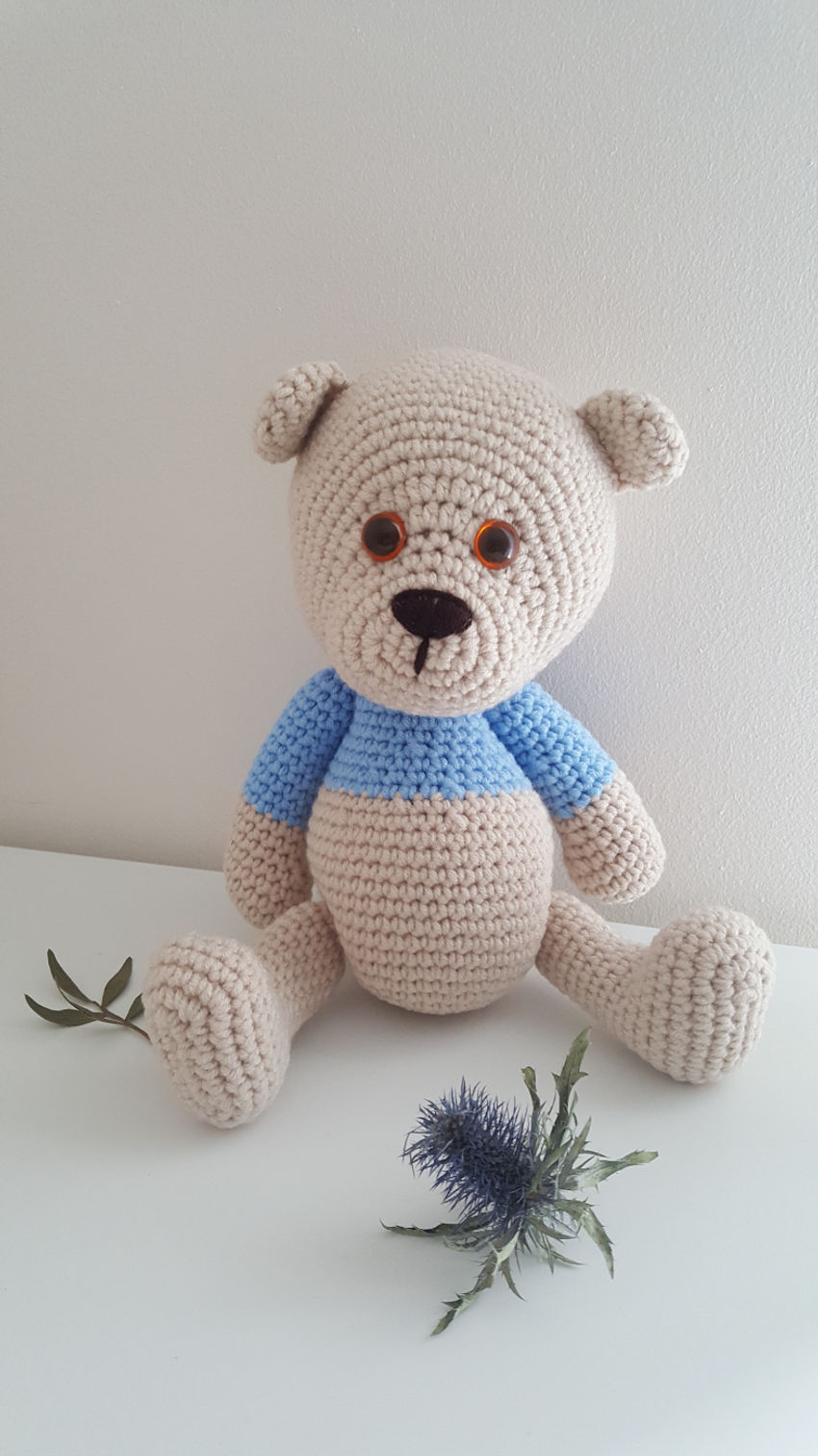 Nertas žaislas "meškiukas", 30 cm ilgio žaislai | minkšti | nertas žaislas "meškiukas", 30 cm ilgio