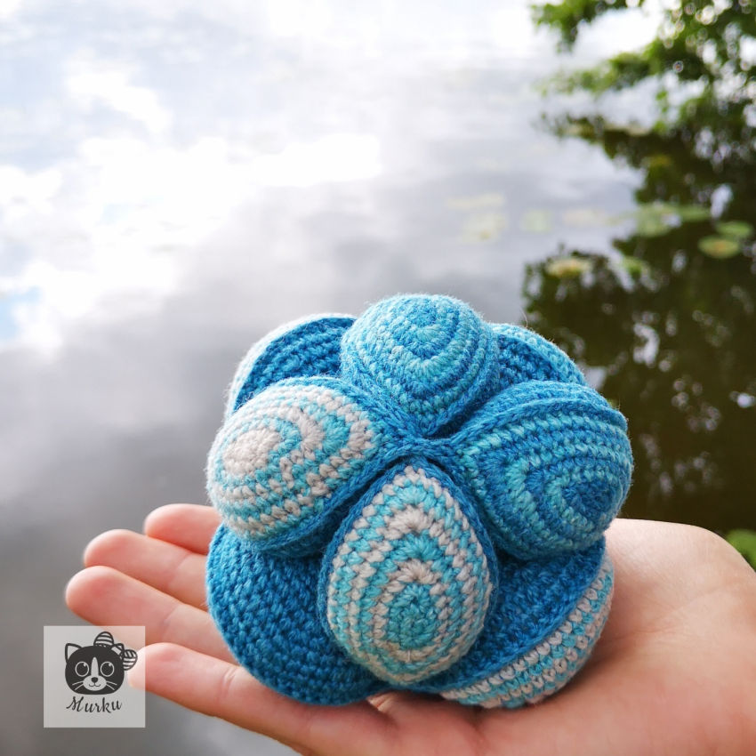 Surenkamas kamuoliukas-dėlionė „raibuliuojantis vanduo“, 10 cm skersmens žaislai | lavinamieji | surenkamas kamuoliukas-dėlionė „raibuliu