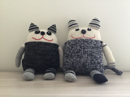 žaislai | minkšti | Minkštas megztas kimštas žaislas katinas