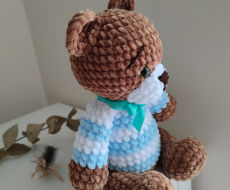 Nertas pliušinis žaislas meškiukas teddy  37 cm ilgio