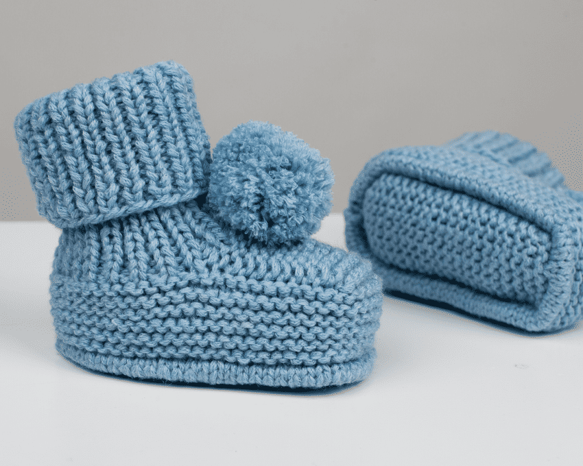 Megzti rankomis merino vilnos žydros spalvos tapukai kūdikiui avalynė | tapukai | megzti rankomis merino vilnos žydros spa