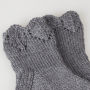avalynė | kojinės | megztos rankomis merino vilnos,  pilkos 