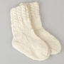 avalynė | kojinės | megztos rankomis merino vilnos,  baltos 