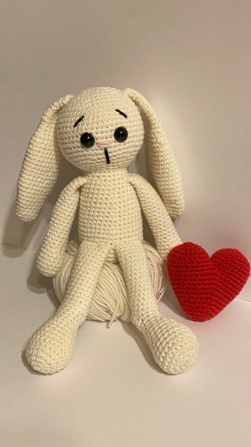 Zuikutis nulėpausis. 24cm ilgio.pagamintas iš švelnių siūlų žaislai | minkšti | zuikutis nulėpausis. 24cm ilgio.pagamint