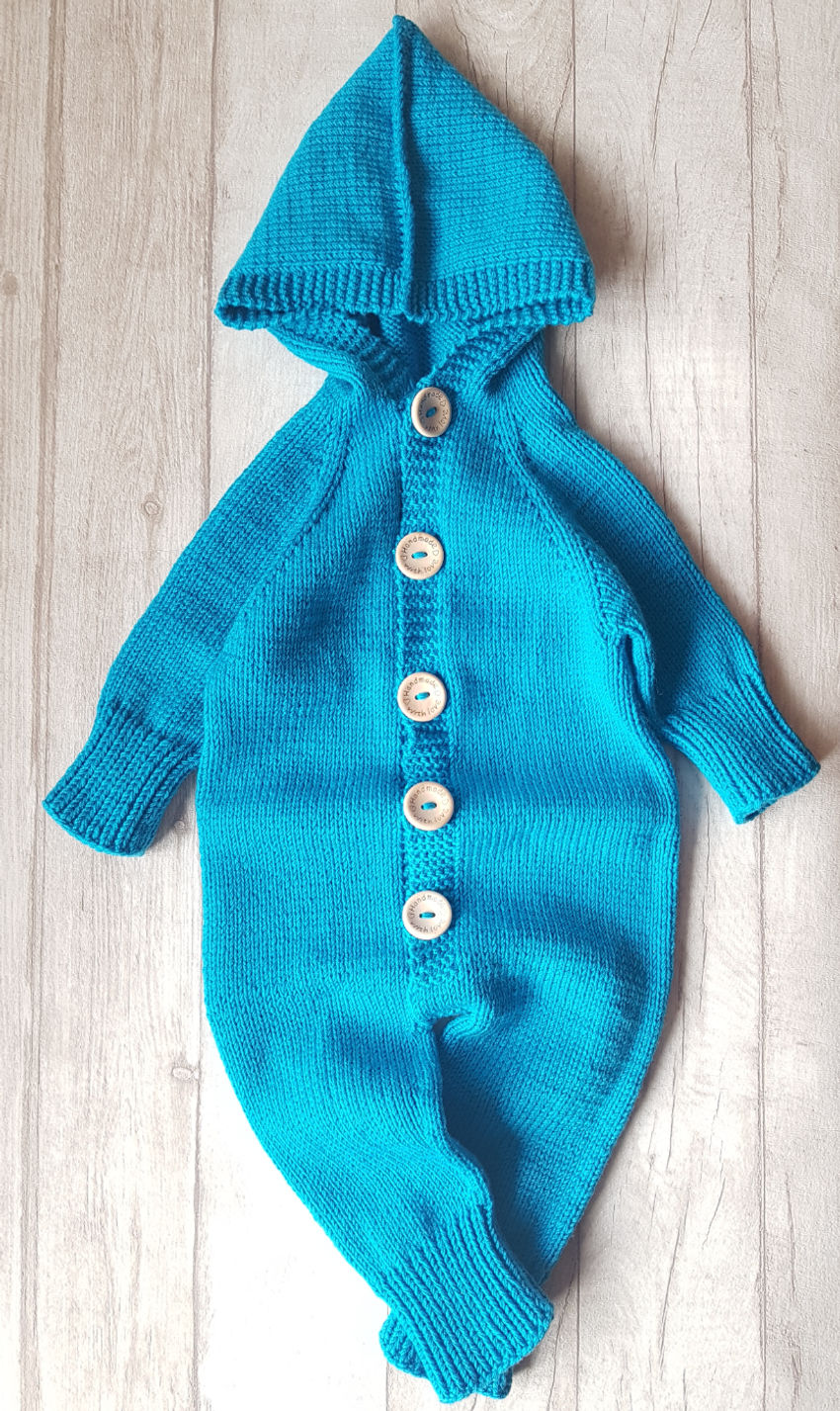 Rankomis megztas 100% merino vilnos kombinezonas mažyliui. 0-6mėn. apranga | Megztukai | rankomis megztas 100% merino vilnos komb