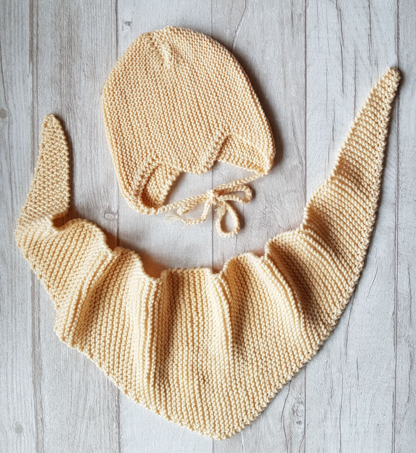 Kepurytės ir šalikėlio komplektas. 100% merino vilna. 0-3, 3-6 mėn. mažyliui apranga | Kepurės | kepurytės ir šalikėlio komplektas. 100%