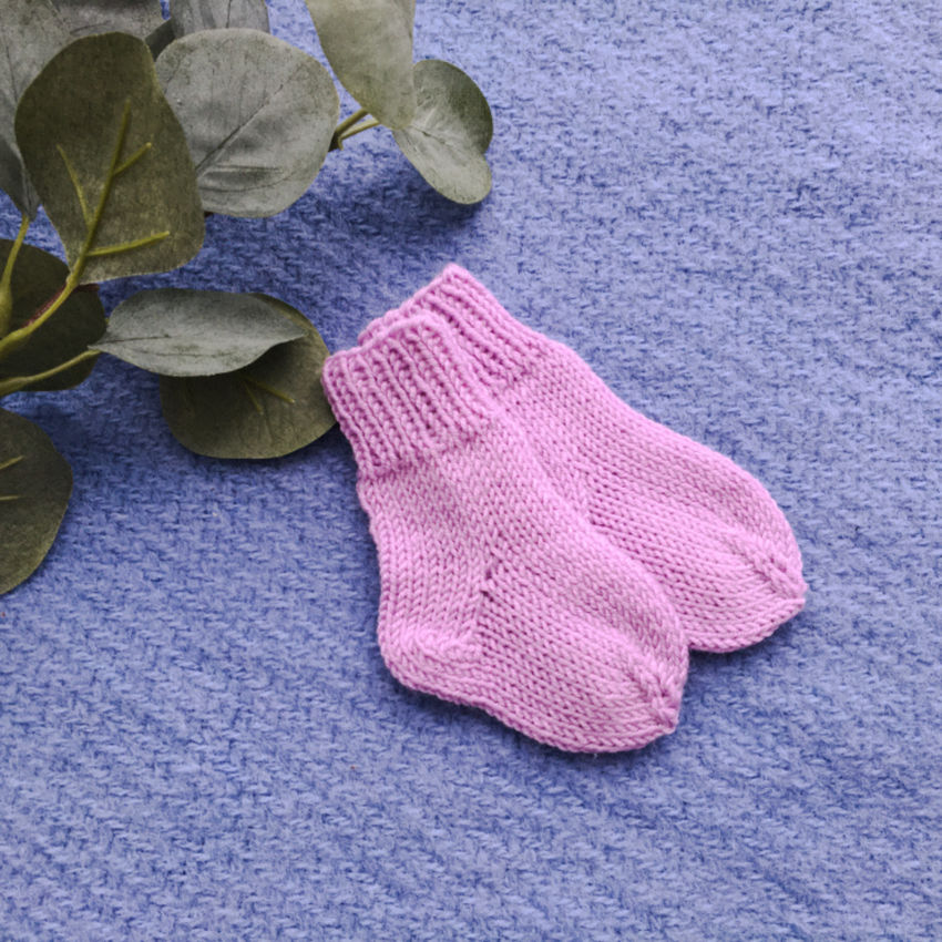 Merino vilnos kojinytei naujagimei, 8-9 cm, alyvinės spalvos avalynė | kojinės | merino vilnos kojinytei naujagimei, 8-9