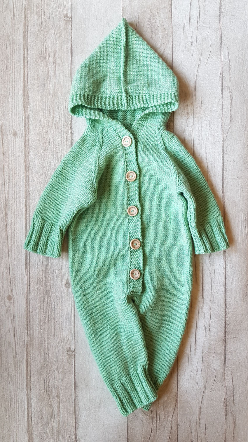 100% merino vilnos kombinezonas. 0-6 mėn. mažyliui apranga | Megztukai | 100% merino vilnos kombinezonas. 0-6 mėn