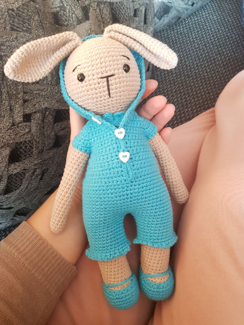 Nertas zuikutis. rankų darbo. 30cm. žaislai | minkšti | nertas zuikutis. rankų darbo. 30cm.