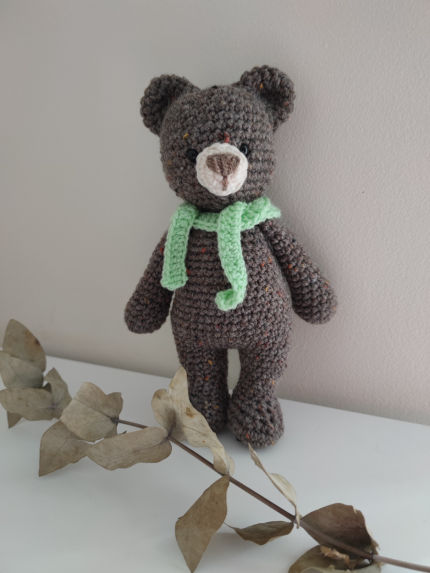 žaislai | minkšti | Nertas žaislas meškiukas teddy rudos spa