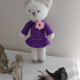 žaislai | minkšti | nerta katytė su violetine suknele