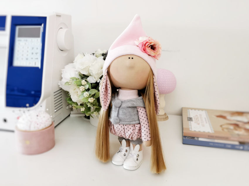 Rankų darbo lėlytė smurfytė, 24cm aukščio, lėlytė nykštukė žaislai | lėlės | rankų darbo lėlytė smurfytė, 24cm aukšči