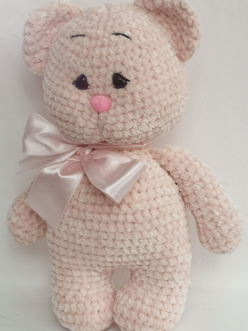 Žavi persikinė meškutė, pliušiniai siūlai, 34 cm., aukščio žaislai | minkšti | žavi persikinė meškutė, pliušiniai siūla