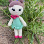 žaislai | minkšti | mažytė lelytė su žalia suknele 22 cm