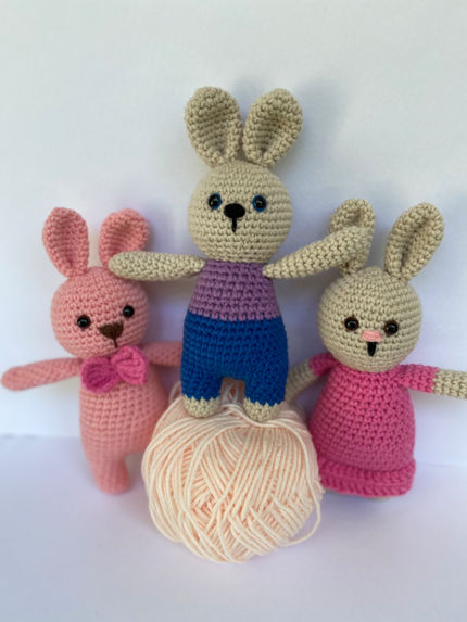 žaislai | minkšti | Mažiukai zuikučiai 18cm ilgio įvairių sp