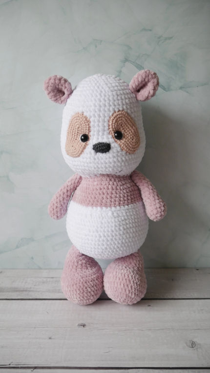 žaislai | minkšti | Rankų darbo žaislas - panda, ilgis 35 cm