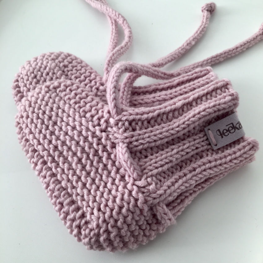 Rankomis megzti tapukai kūdikiui, merino vilna, 3-6 mėn. , pudros rožinė avalynė | tapukai | rankomis megzti tapukai kūdikiui, merino