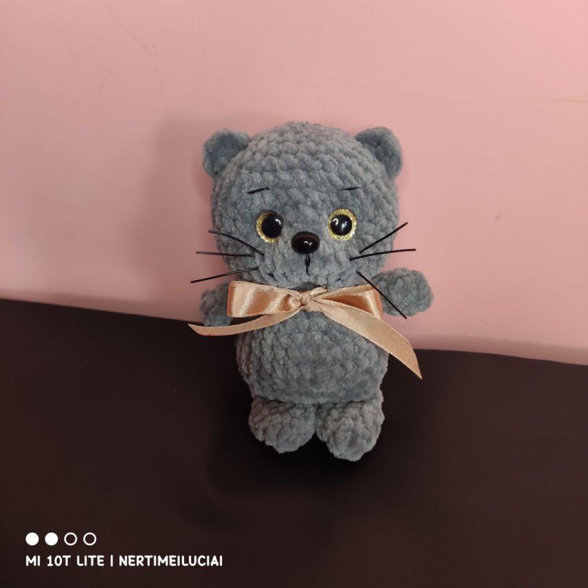 Kačiukas pilkutis 14cm ūgio žaislai | minkšti | kačiukas pilkutis 14cm ūgio