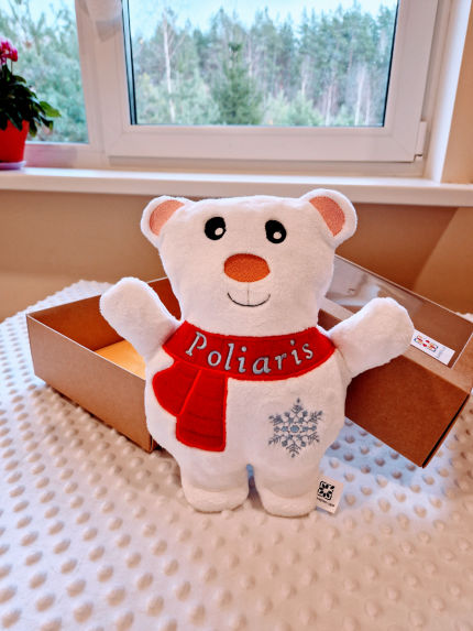 žaislai | minkšti | Siuvinėtas lokiukas poliaris❄️, 25 cm. p