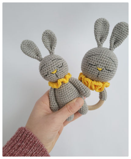 žaislai | barškučiai | Dovanėlė palankynoms kūdikiui zuikutis i