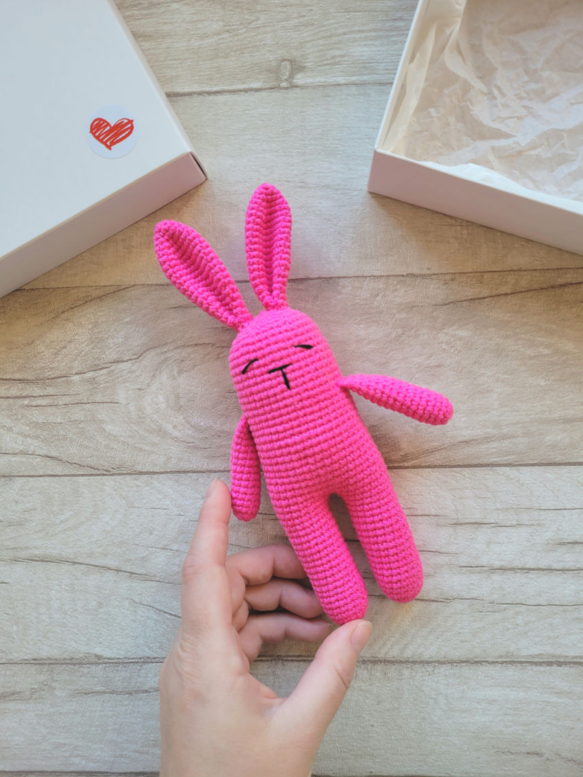 Miego draugelis zuikelis 21 cm ūgio dovanų dėžutėje žaislai | migdukai | miego draugelis zuikelis 21 cm ūgio dov
