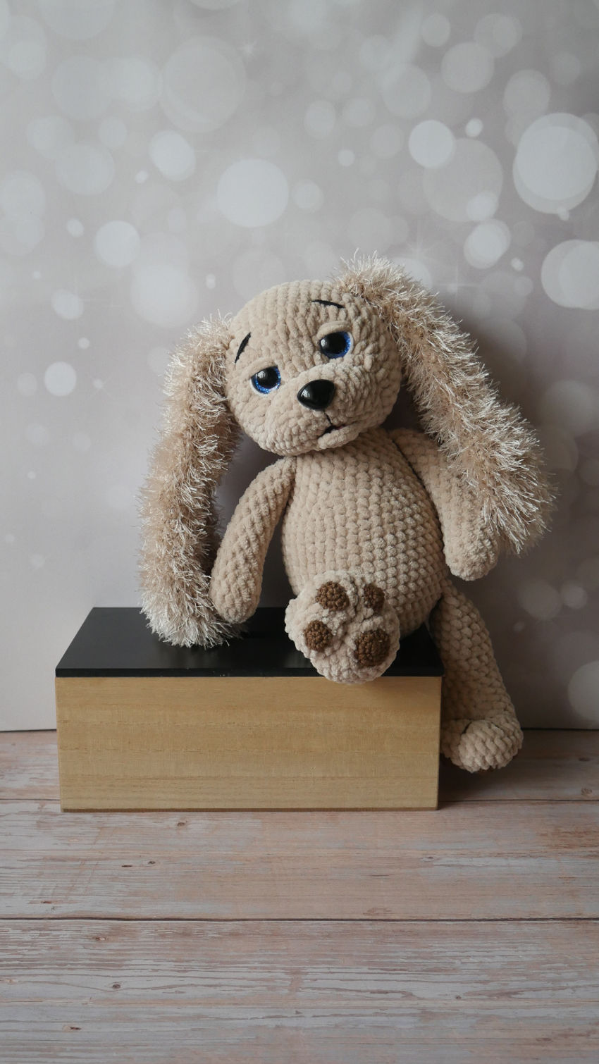 Pliušinis žaislas - šuniukas spanielis aukštis 34 cm spalva šv ruda žaislai | minkšti | pliušinis žaislas - šuniukas spanielis a