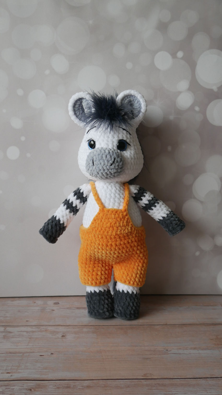 Rankų darbo pliušinis žaislas - zebras aukštis 35 cm spava balta žaislai | minkšti | rankų darbo pliušinis žaislas - zebras a