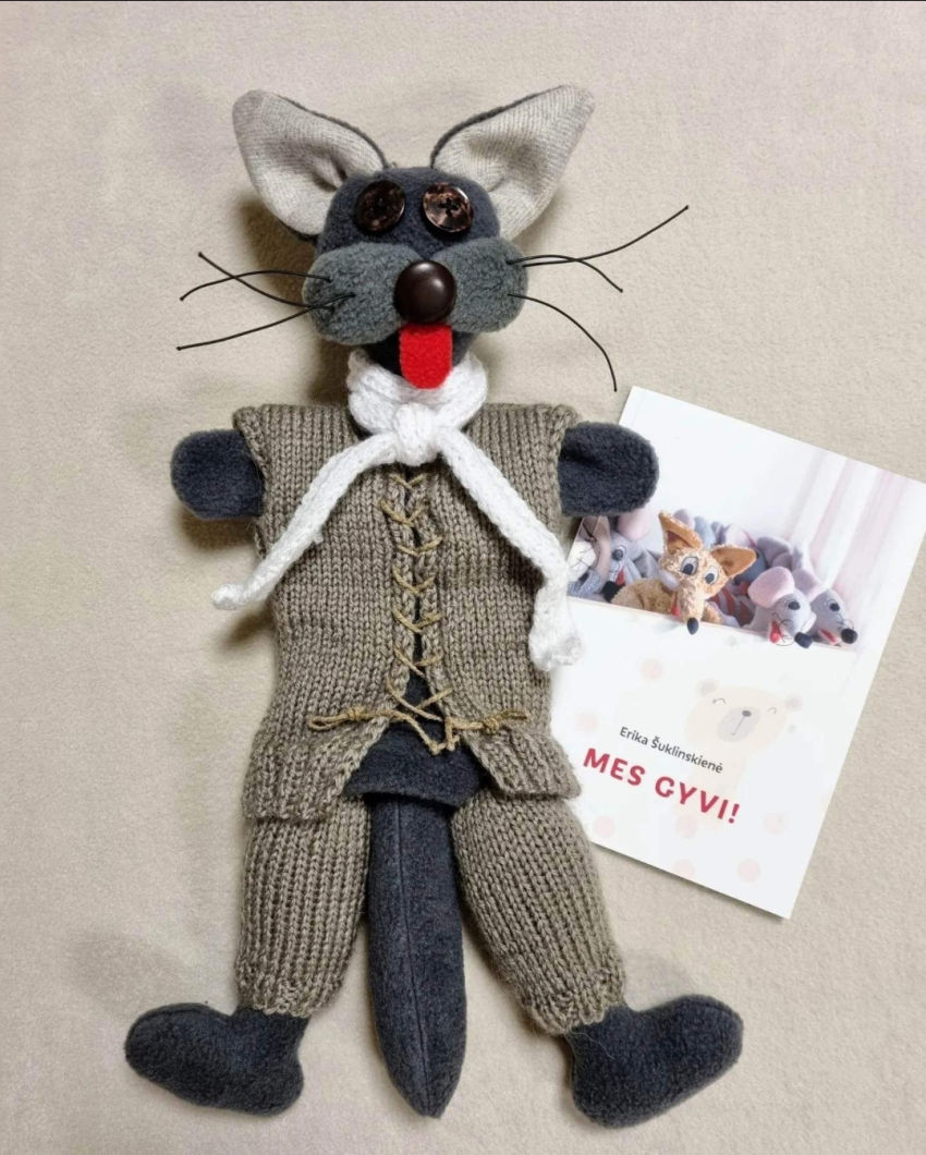 Pirštininė lėlė - katinėlis užsideda ant rankos tinka vaidinimui žaislai | lėlės | pirštininė lėlė - katinėlis užsideda ant