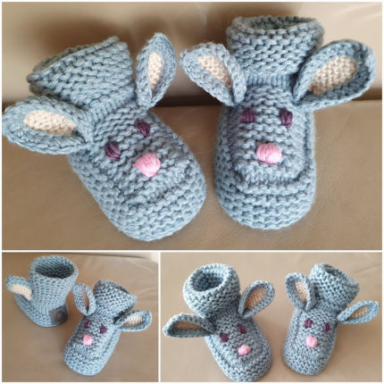 Dovanos | naujagimiams | Linksmi ir šilti tapukai - zuikiai 12cm 